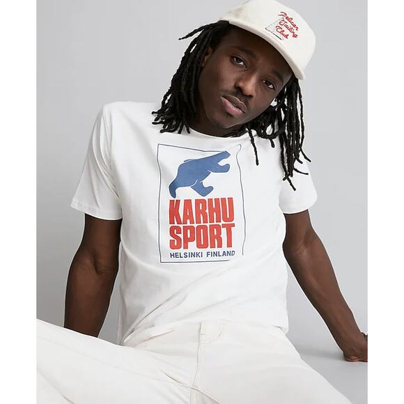 MADEWELL Mens Karhu Helsinki Sport Graphic Tee XXL White Short Sleeve NK901 NWT - Picture 2 of 11